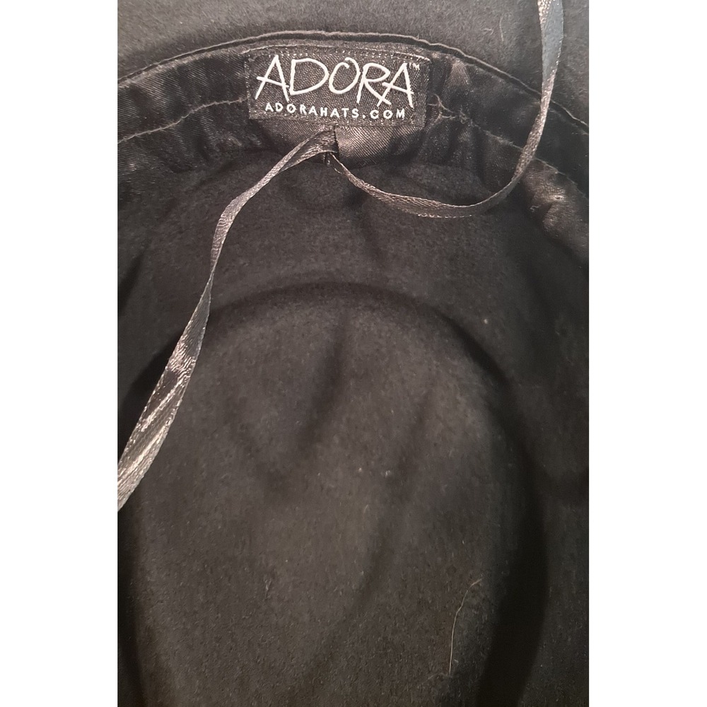 Adora Wool Hat Western Style One Size Black With Silver Embellished Band - Picture 7 of 8